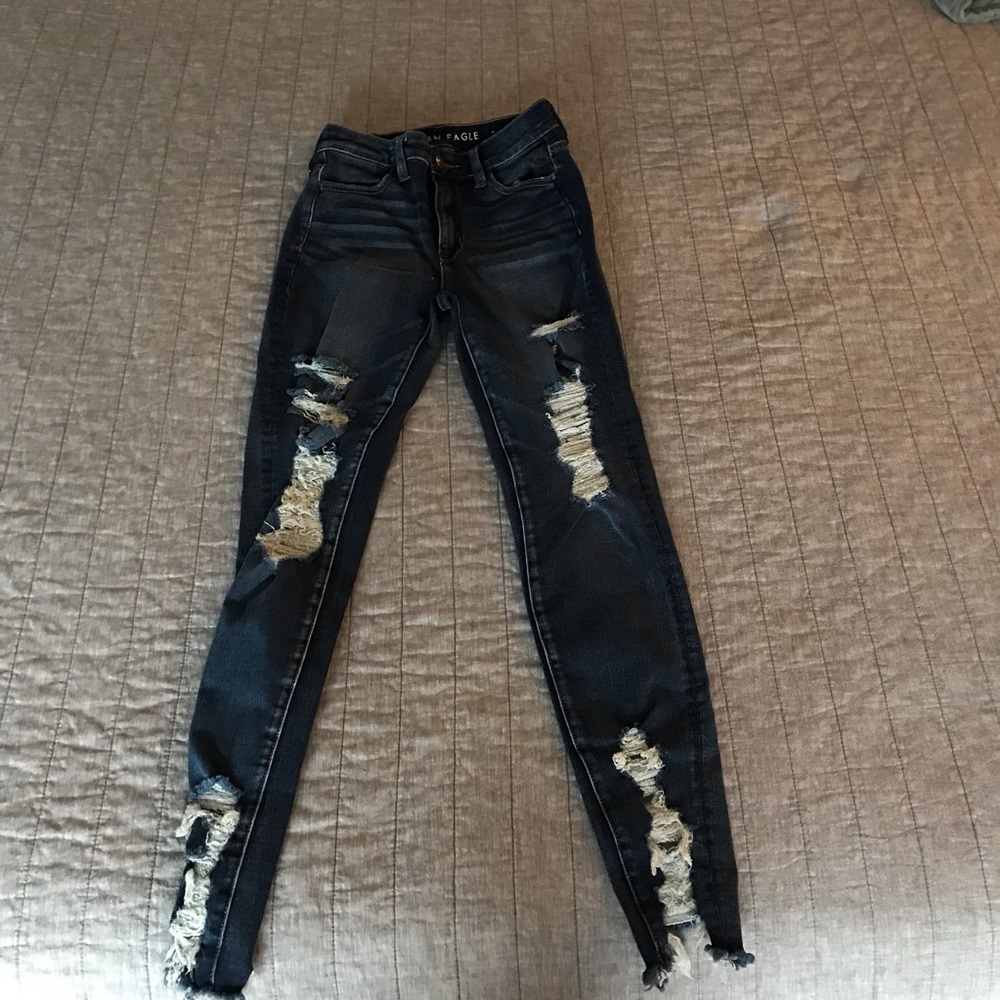 American Eagle Distressed jeggings, size 0
